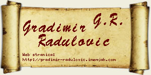 Gradimir Radulović vizit kartica